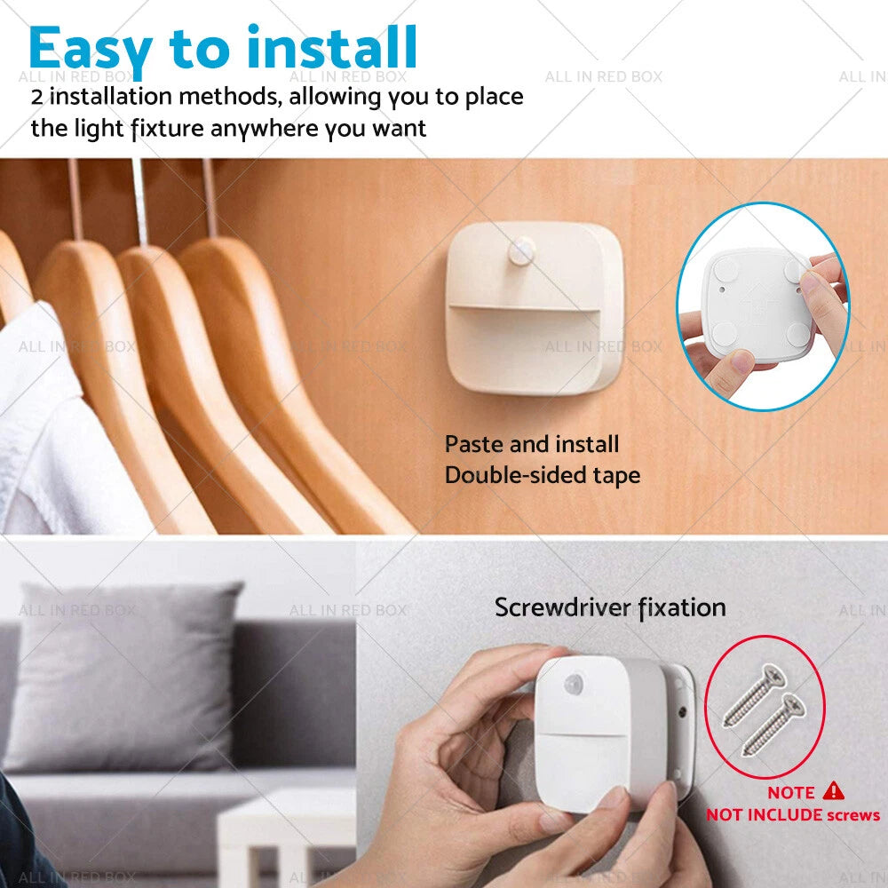 3 x Cordless LED Night Lights with Motion Sensor for Home