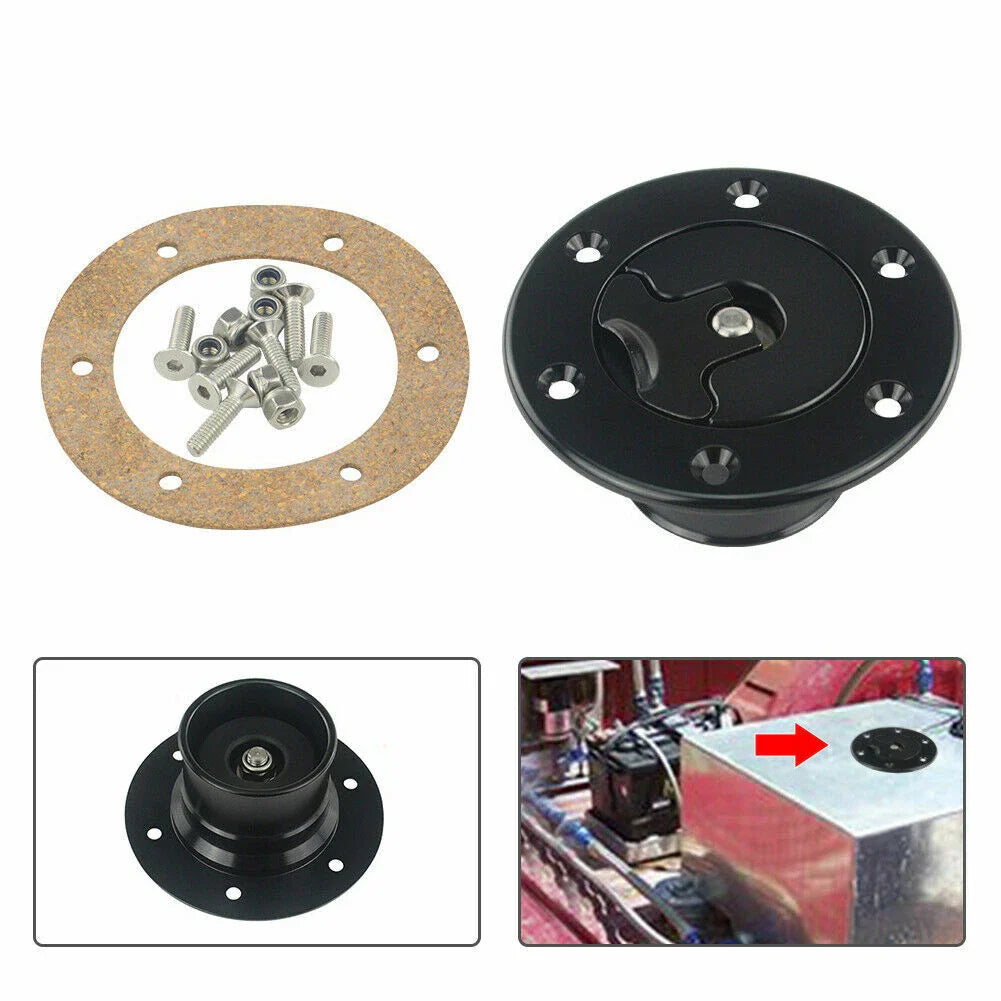 Billet Fuel Filler Neck Pop-Up Gas Cap for Universal (Fits Most Vehicles)