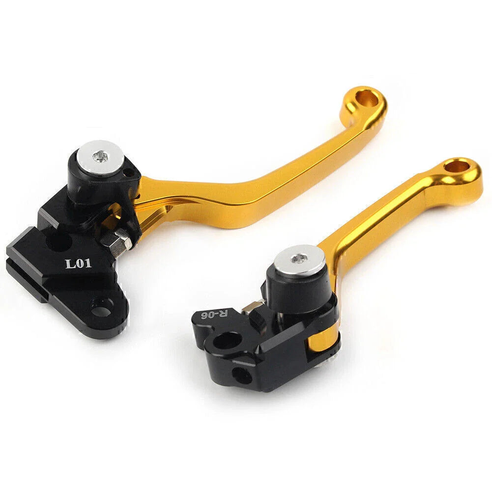 Gold Pivot Brake Clutch Levers for HONDA CRF125R CRF150R CRF250R CRF450R (97-21)