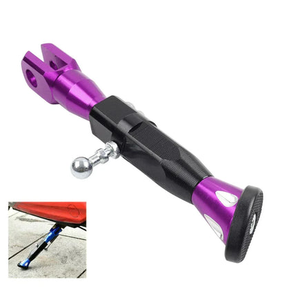 Adjustable Kickstand Foot for Motorcycle Universal Side Support - Purple