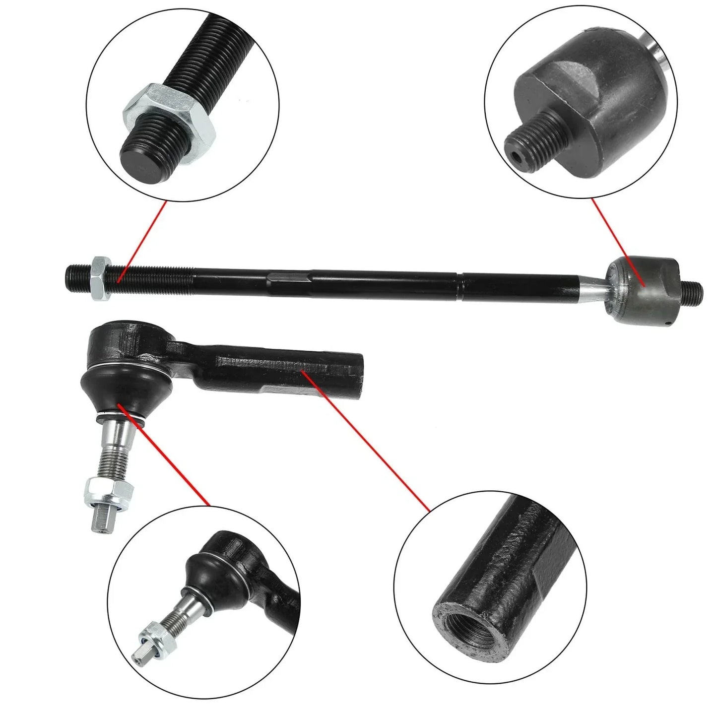 4 x Front Inner Outer Tie Rods for Dodge Challenger Charger (2011-2019)