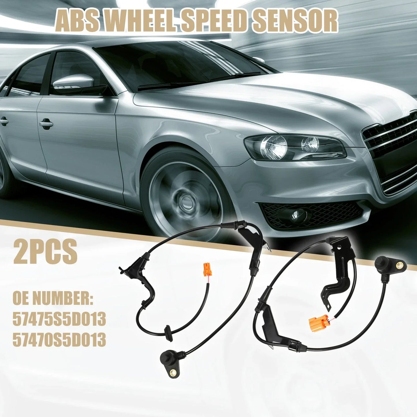 2 x ABS Wheel Speed Sensors for Honda Civic (2001-2005)