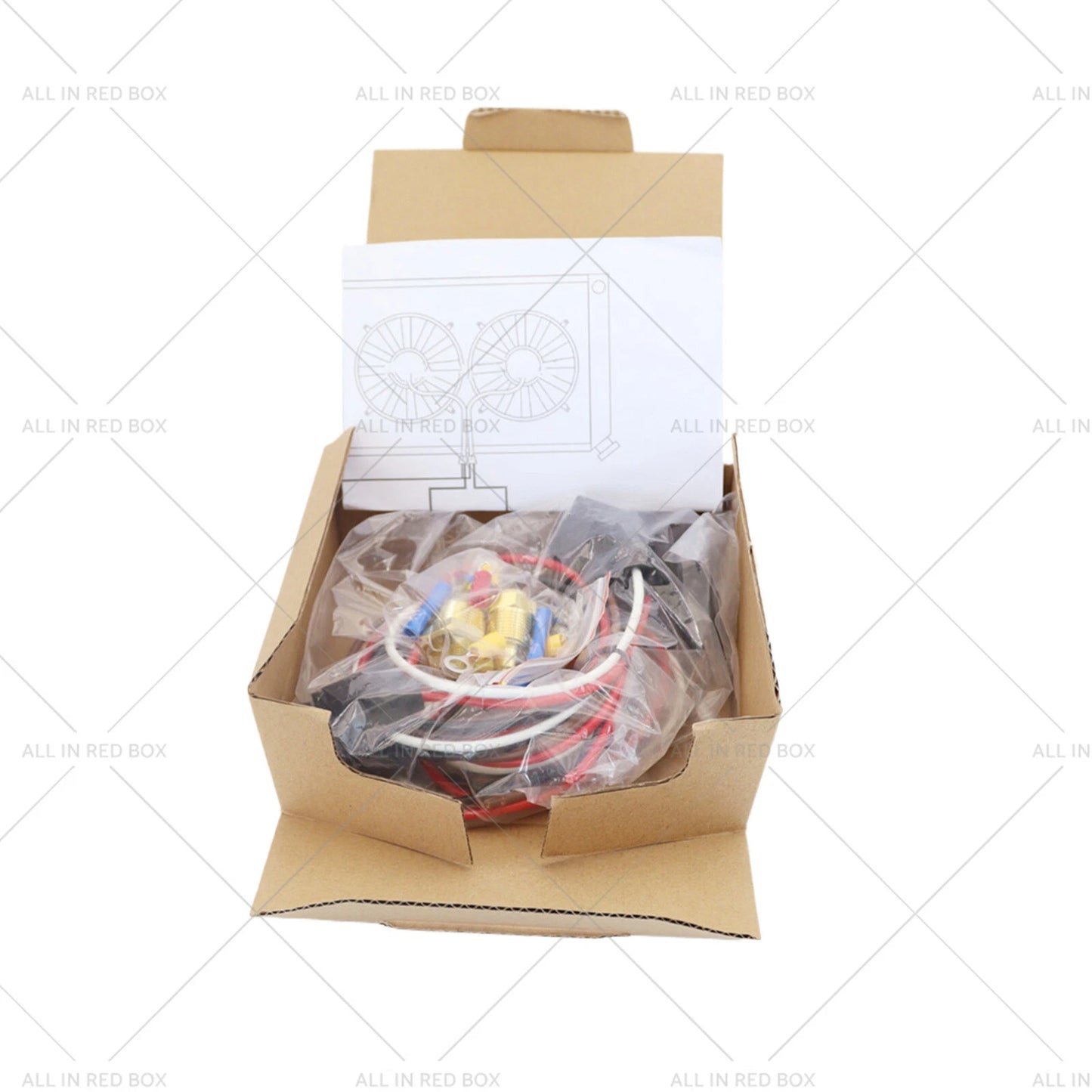 Dual Electric Fan Relay Sensor Kit 12V Thermostat Switch 175°-185° 40Amp