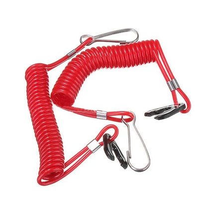 Outboard Engine Kill Stop Switch Key Lanyard Rope Clips