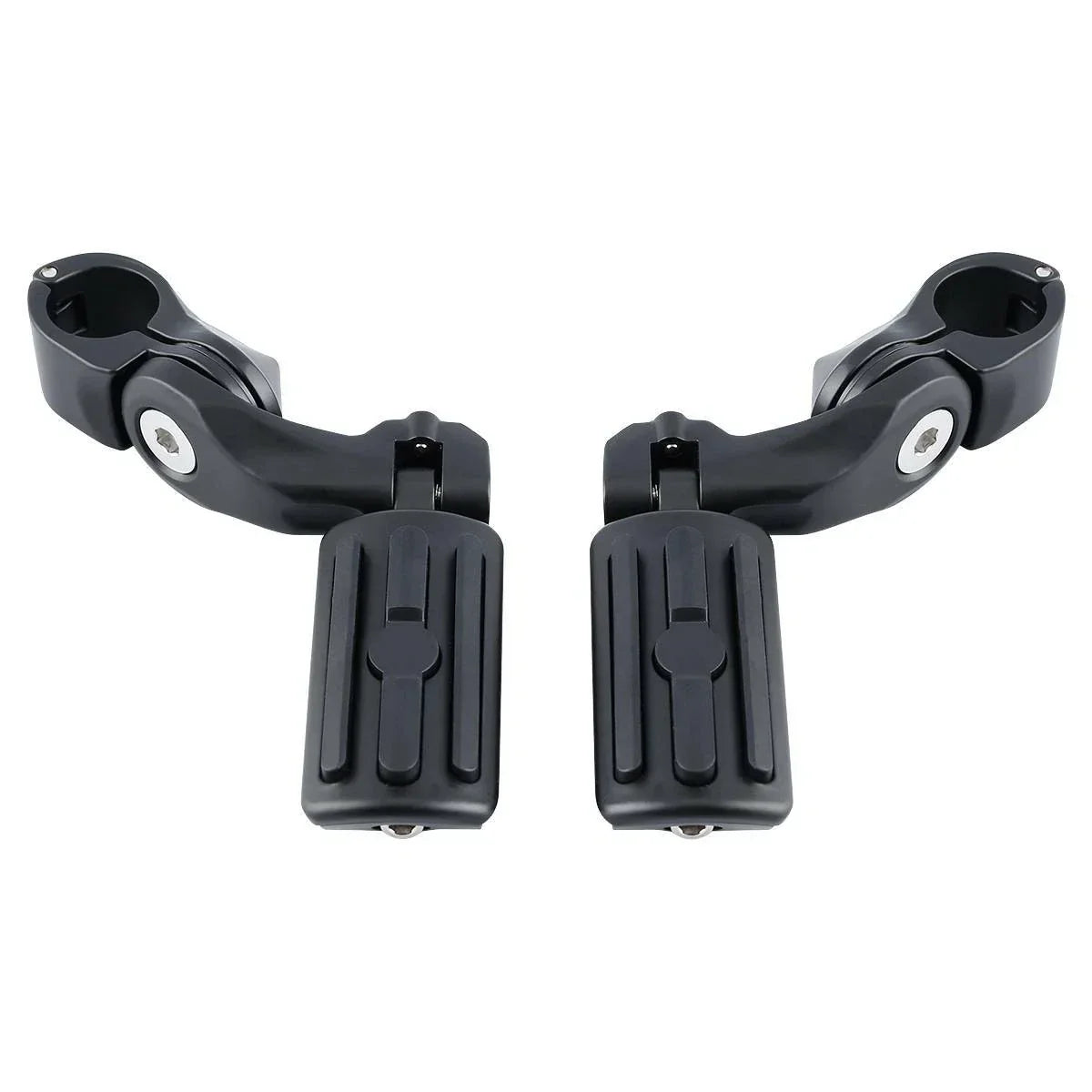 1-1/4" Matte Black Angled Highway Engine Guard Foot Peg Mount for Harley