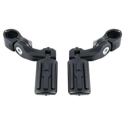 1-1/4" Matte Black Angled Highway Engine Guard Foot Peg Mount for Harley