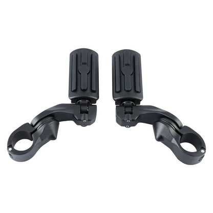 1-1/4" Matte Short Angled Highway Engine Guard Footpegs for Harley