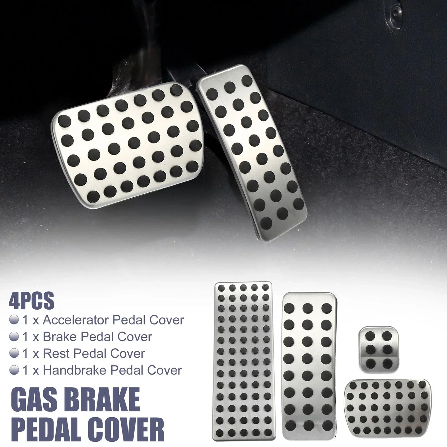 4 Pcs Accelerator & Brake Pedal Covers for Mercedes-Benz CLA180 (2015)