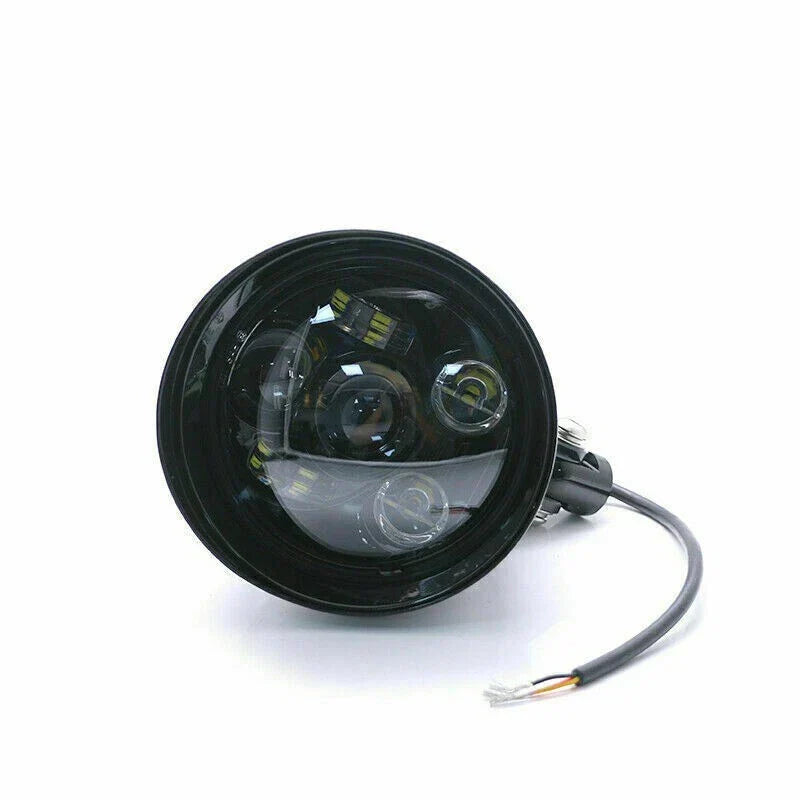 6'' Gloss Black LED Headlight for Harley Sportster Softail Chopper