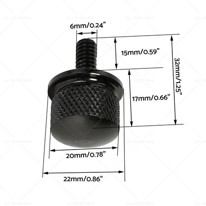 Seat Bolt Tab Screw Mount Nut Cover for Harley Davidson (1996-2023)