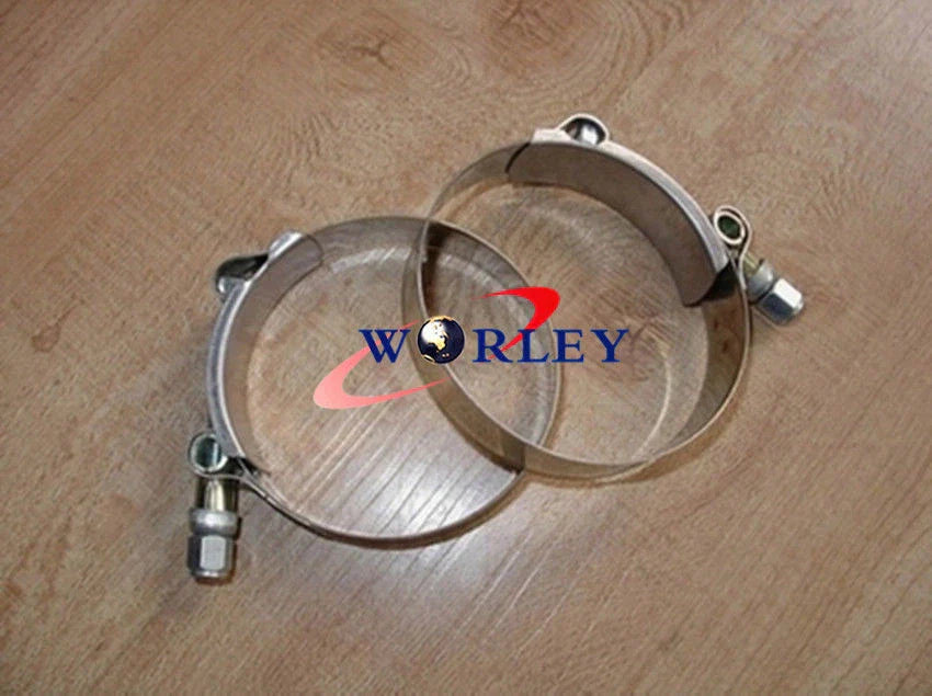 4 x 2.5" Stainless Steel T-Bolt Silicone Hose Clamps