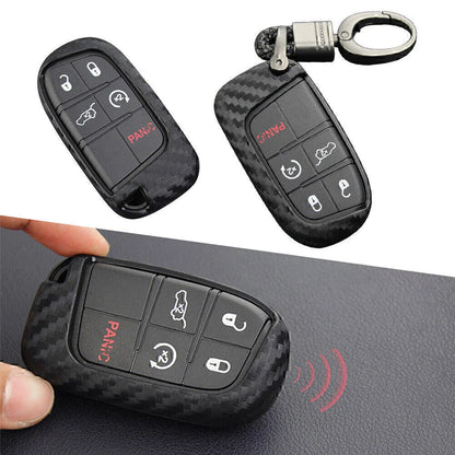 Key Fob Case Cover for Jeep Dodge Journey Charger Carbon Fiber