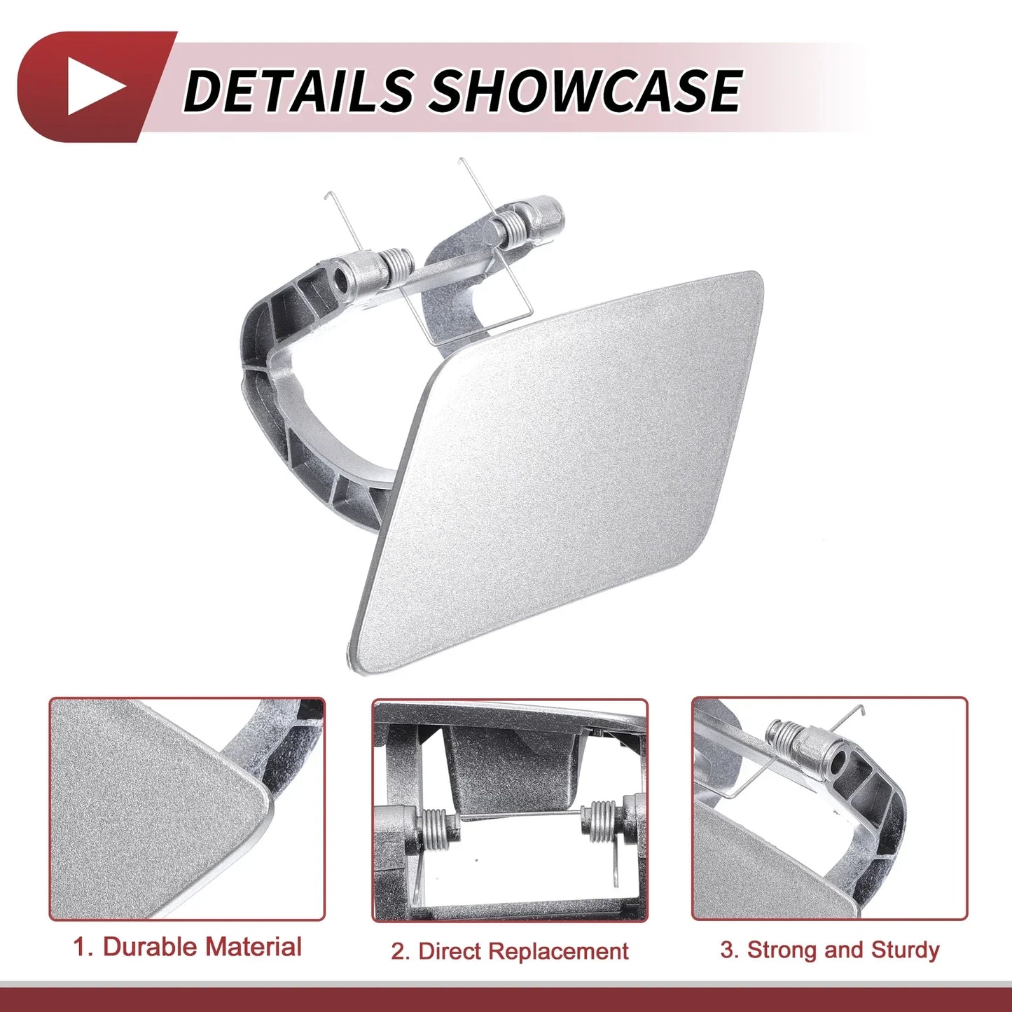 Front Left Washer Nozzle Cover for Mercedes-Benz S350 (2012-2013) Silver Tone