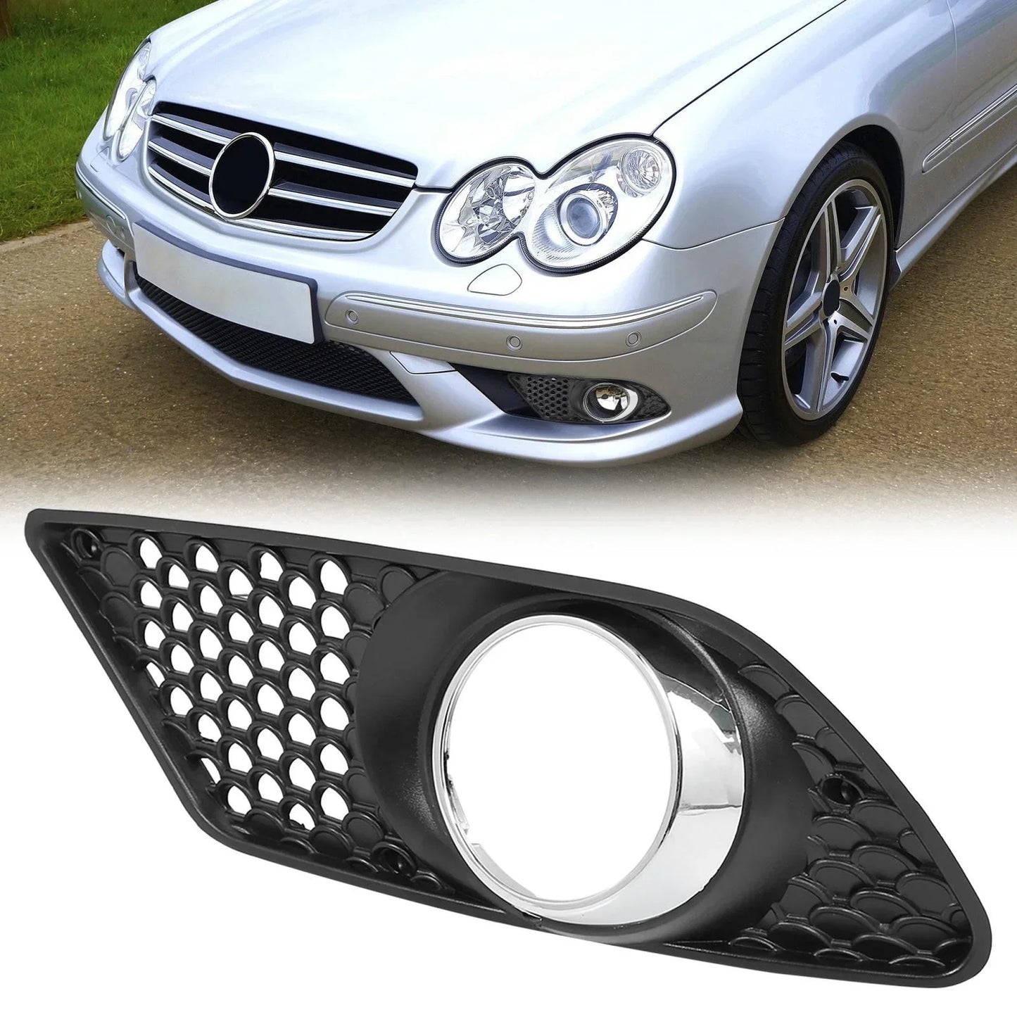 Left Side Fog Light Grille Cover for Mercedes-Benz C350 C300 (2008-2015)