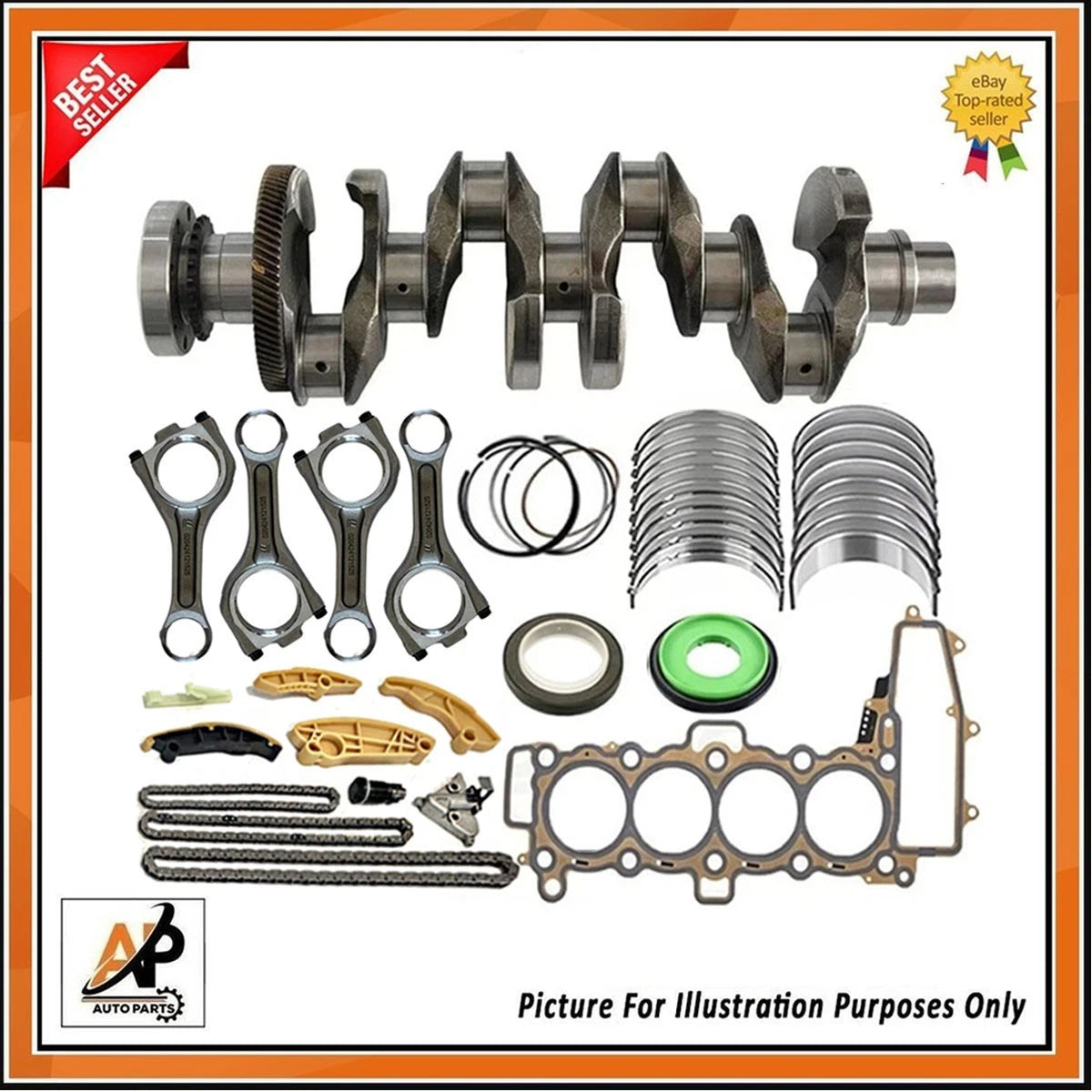 Forged Crankshaft Engine Rebuild Kit for Jaguar XE XF 2.0D (2016–2020)