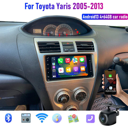 7" Wireless CarPlay Android Auto Head Unit for Toyota Yaris (2005-2013)
