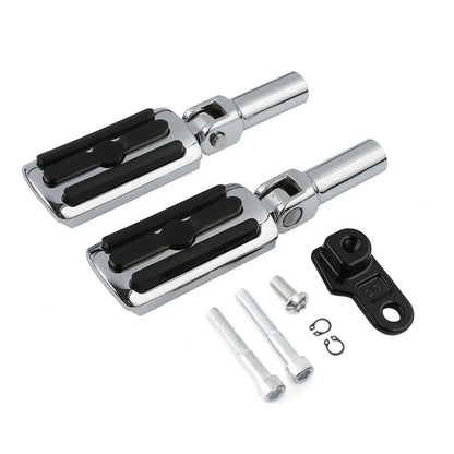 Pair Chrome Passenger Foot Pegs for Harley Softail Slim (2012-2017)