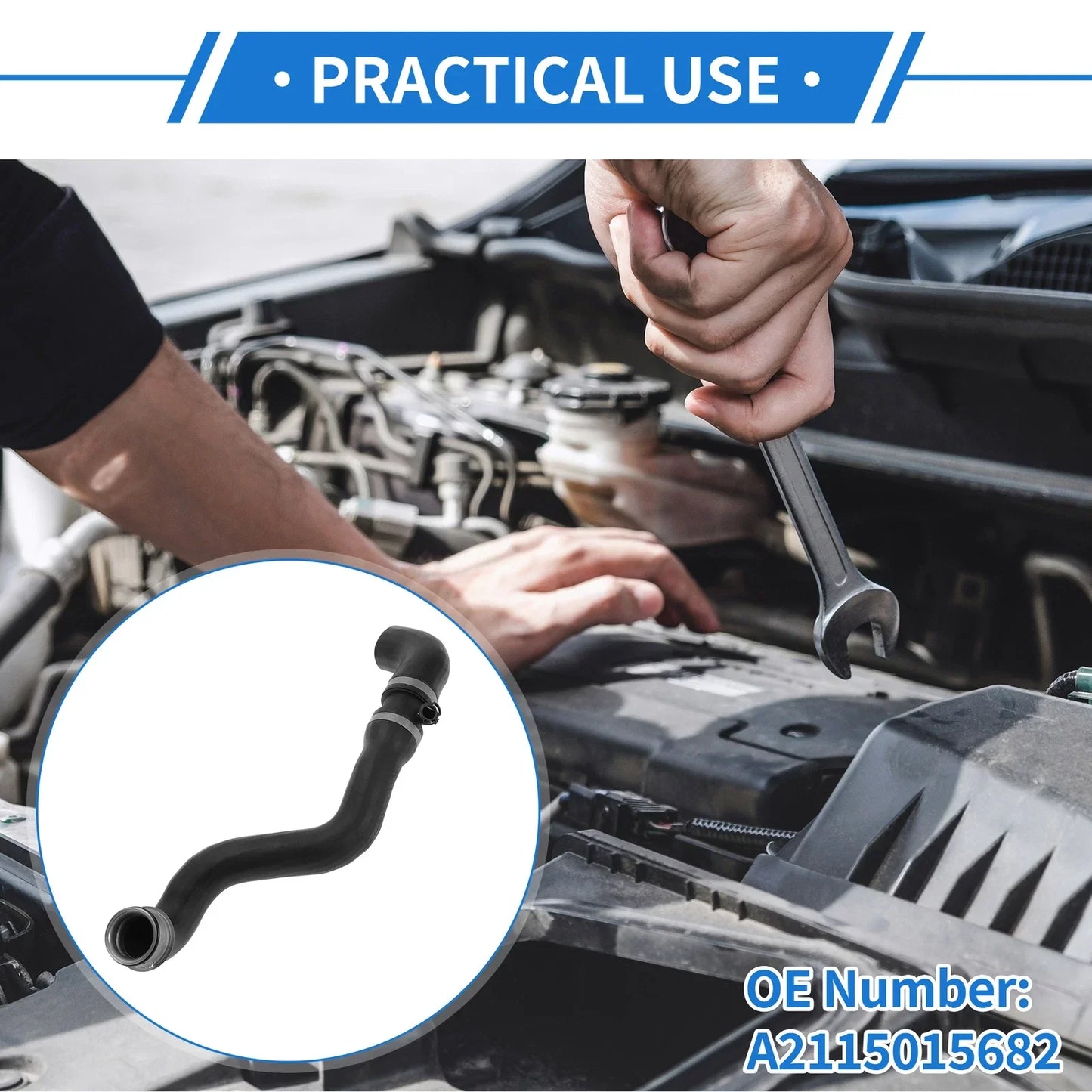Radiator Hose for Mercedes-Benz E500 5.0L (2003-2006) - Rubber Black