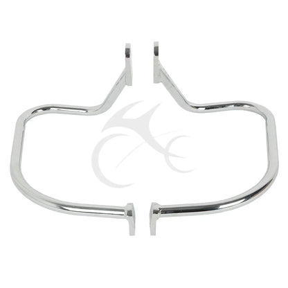 Black Chrome Rear Saddlebag Guard Bar for Harley Softail Heritage (1997-1999)