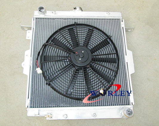 Aluminum Radiator & Fan for Toyota Land Cruiser HZJ70 HZJ73 HZJ77 (1990-2007)
