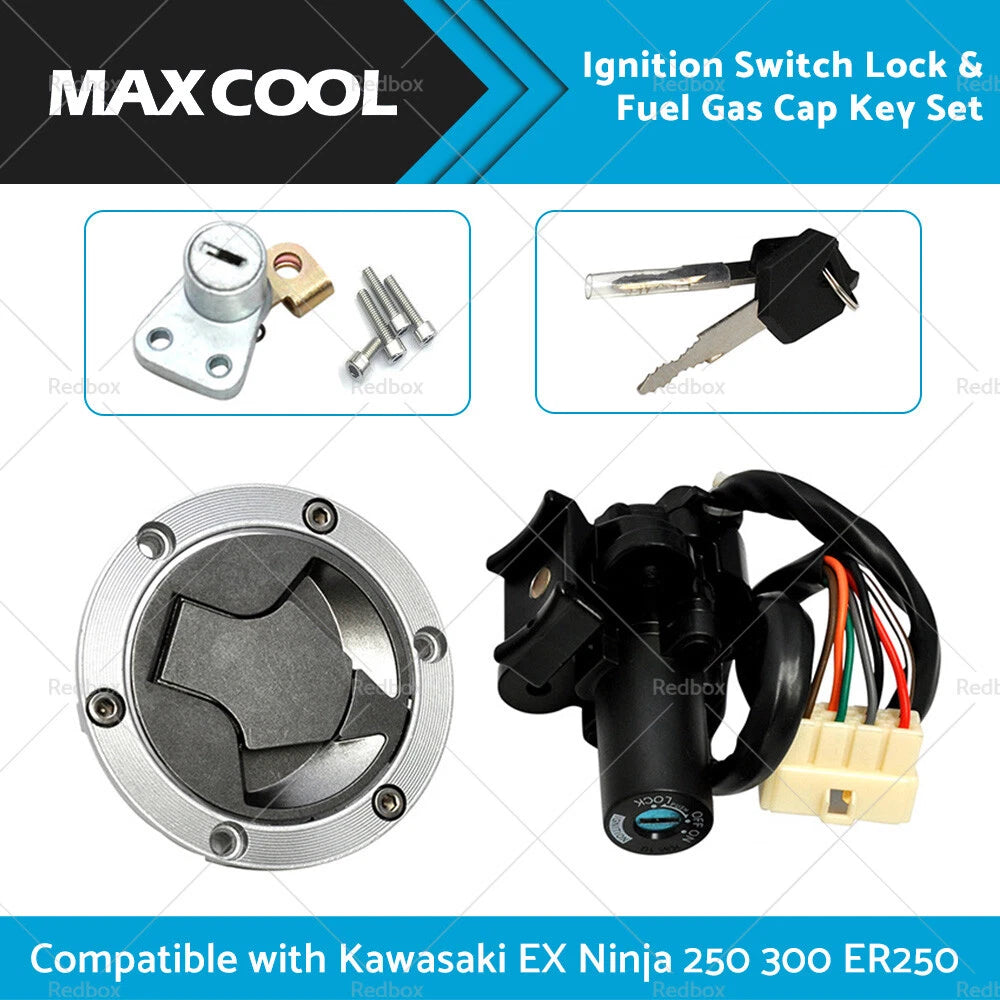 Ignition Switch Lock & Gas Cap Key Set for Kawasaki EX250 Ninja 250 (2008-2012)