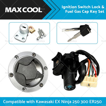 Ignition Switch Lock & Gas Cap Key Set for Kawasaki EX250 Ninja 250 (2008-2012)