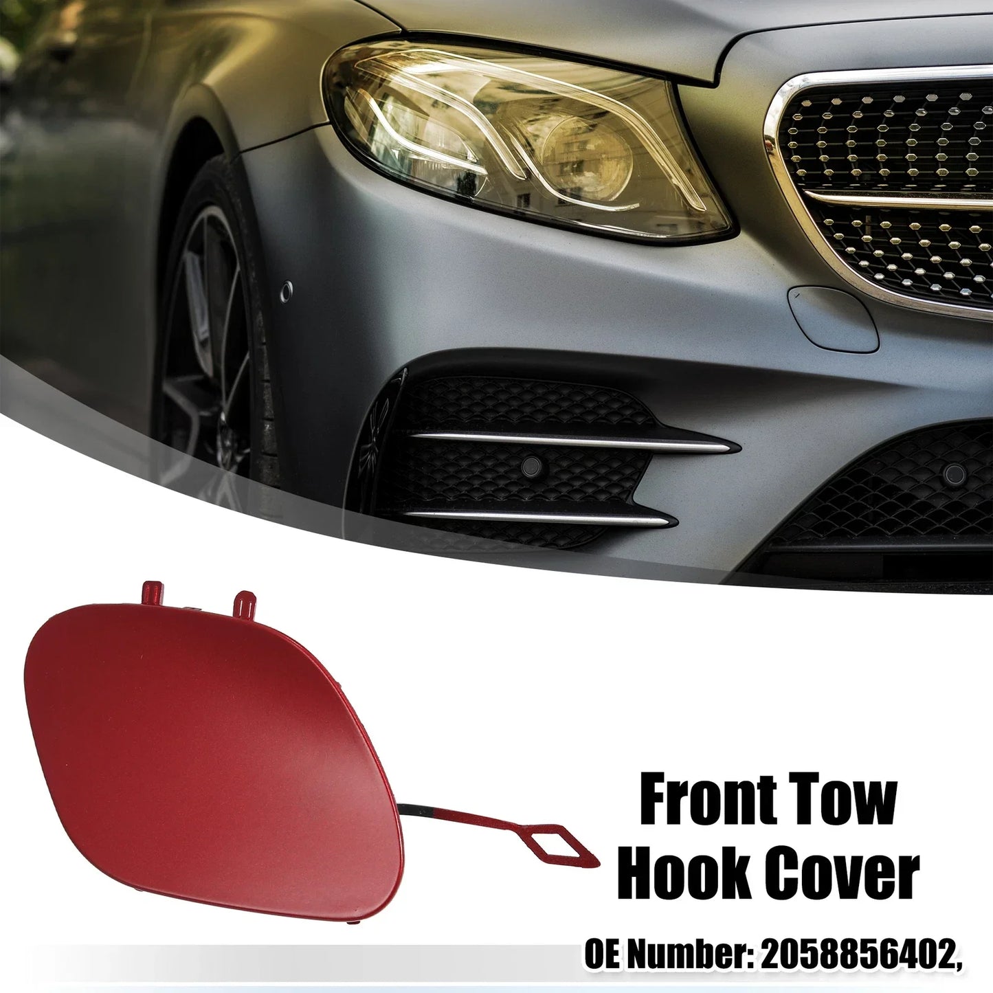 Front Bumper Tow Hook Eye Hole Cover for Mercedes-Benz C-Class W205 (2015-2021)