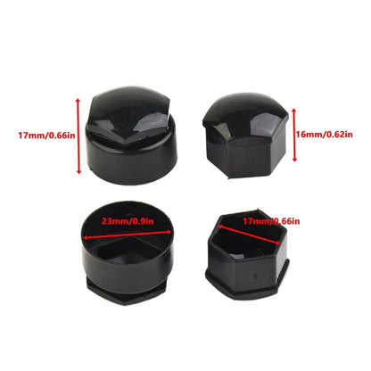 Black Wheel Nut Bolt Cover Cap / Pack of 24x 17MM / for Opel