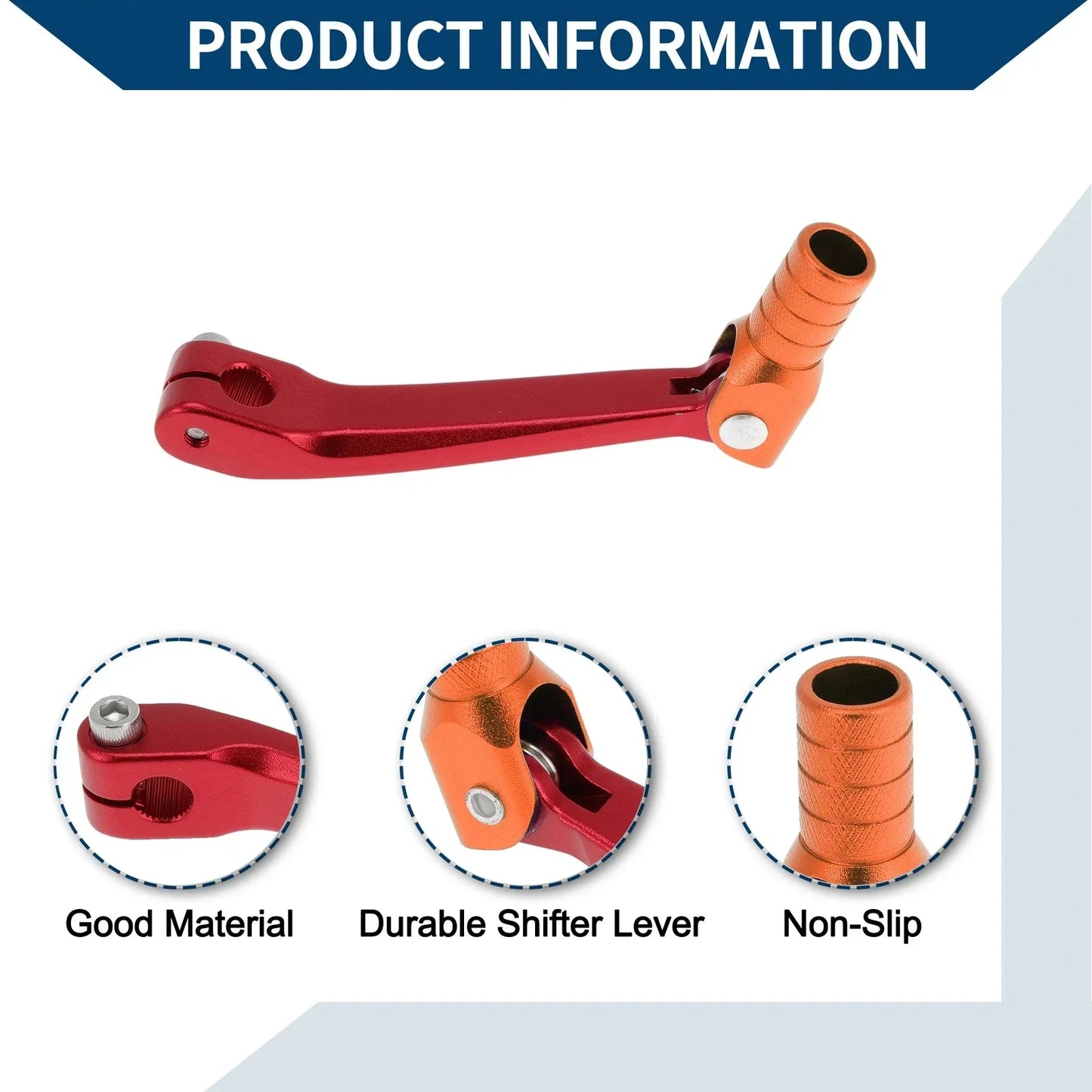 Folding Motorcycle Gear Shifter Lever for Honda CRF150F (2003-2017) Red/Orange