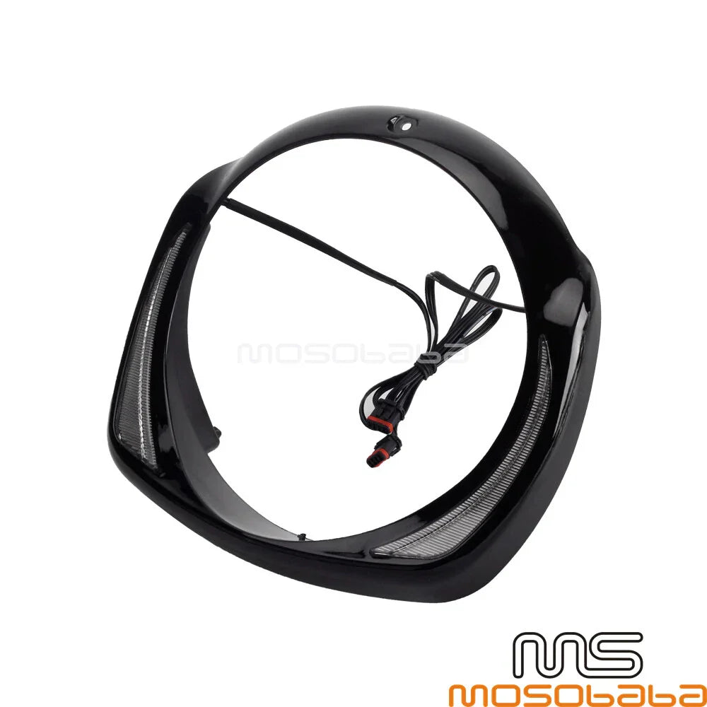 Black LED Headlight Bezel Trim for Harley Ultra Limited FLHTK (2014-2022)