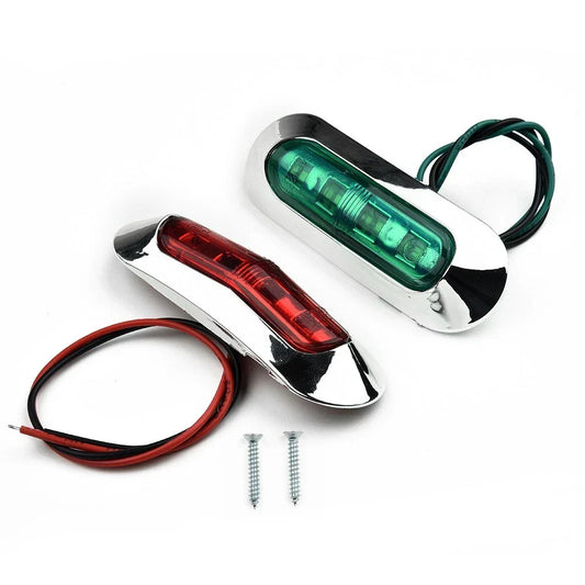 2 x Red/Green LED Boat Navigation Light Deck Waterproof Bow Pontoon Lights 12-24V