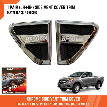 Chrome Side Vent Marker Light Cover for Mazda BT-50 Pickup Ute (12-19)