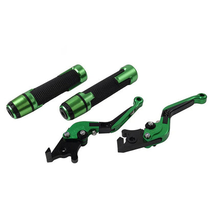 Green Extendable Brake Clutch Levers Grip Set for Kawasaki ZX6R (2005-2023)