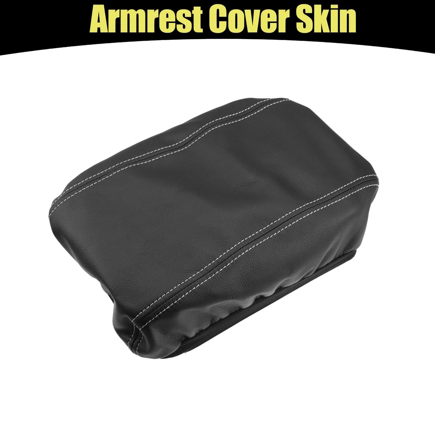 Center Console Armrest Cover for Hyundai Tucson (2016-2021) Black Gray Stitching