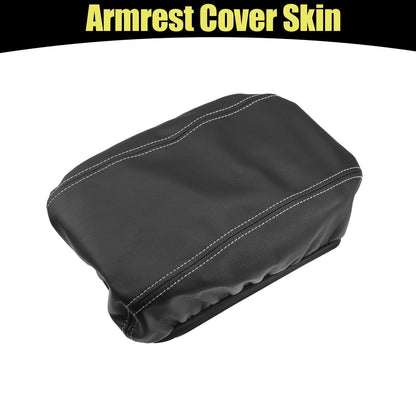 Center Console Armrest Cover for Hyundai Tucson (2016-2021) Black Gray Stitching