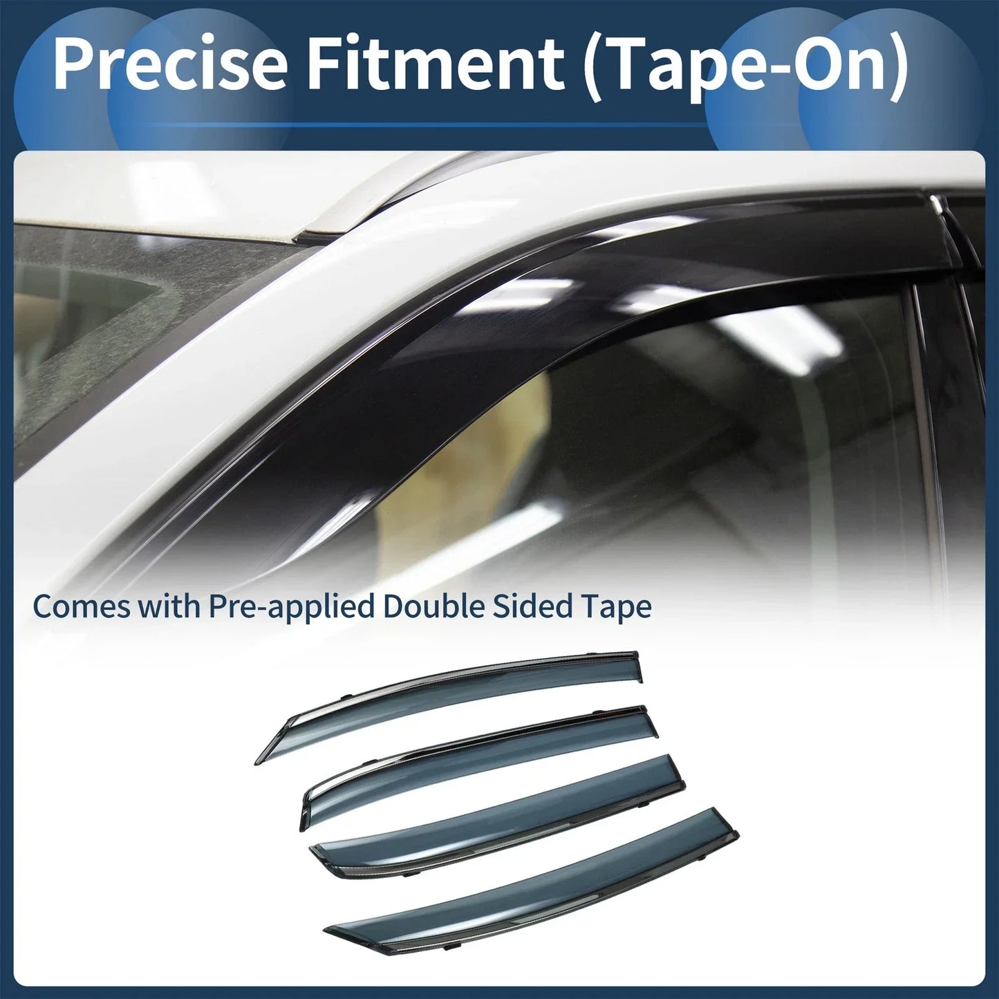 Window Deflectors for Honda Fit Side Window Vent Visors Black 2021-2023