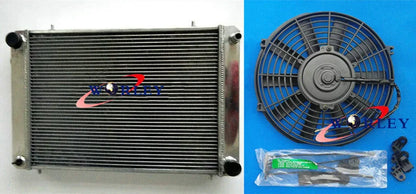 62MM Aluminum Radiator + Fan for Triumph TR8 3.5L V8 (1978-1981)