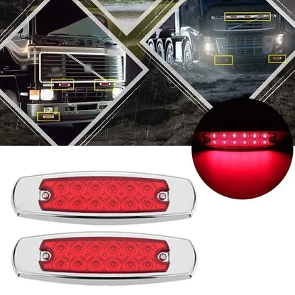 12LED Red Sealed Side Marker Clearance Lights for Trailer Lamp
