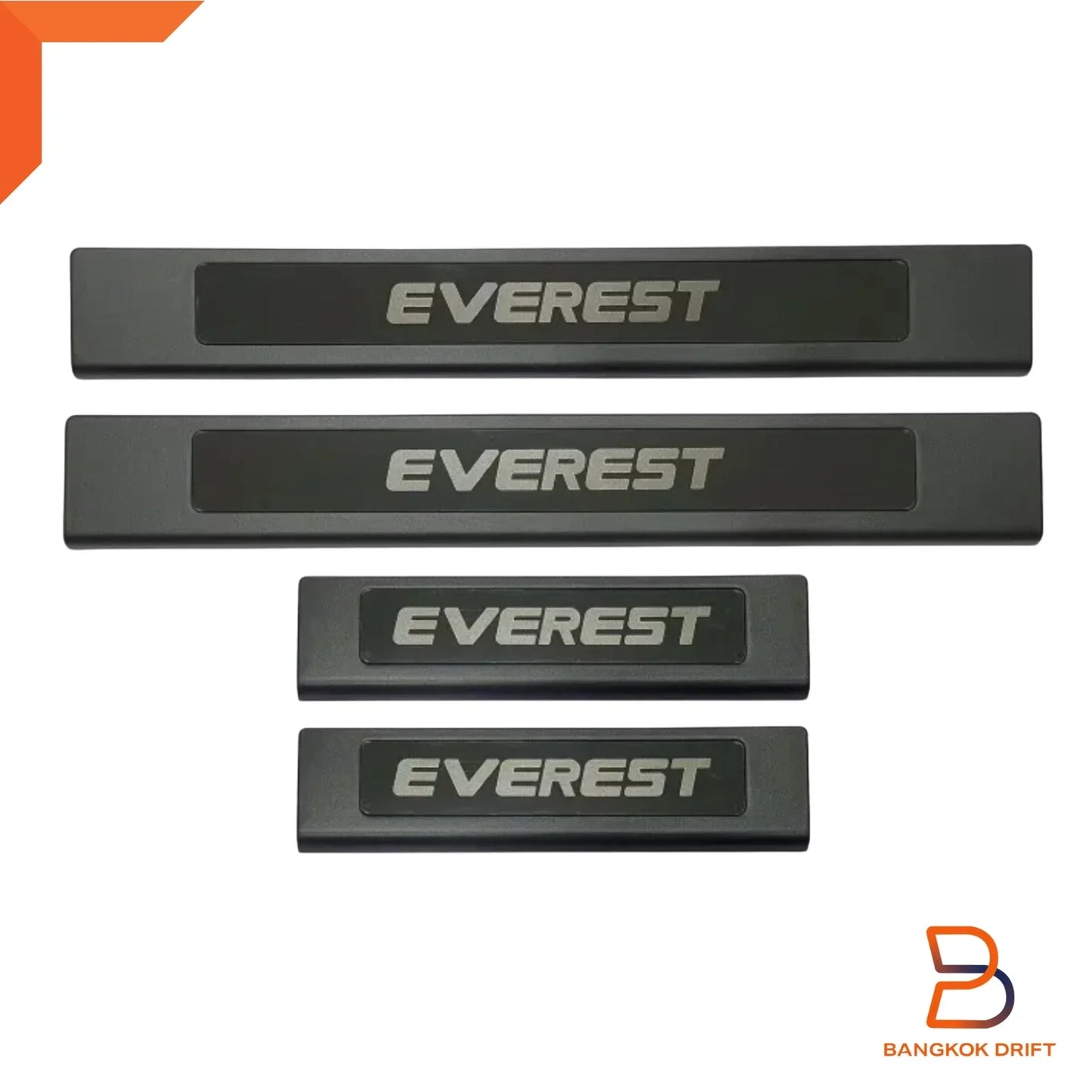 4x Black Door Step Protectors Sill Scuff Plates for Ford Everest (15-22)