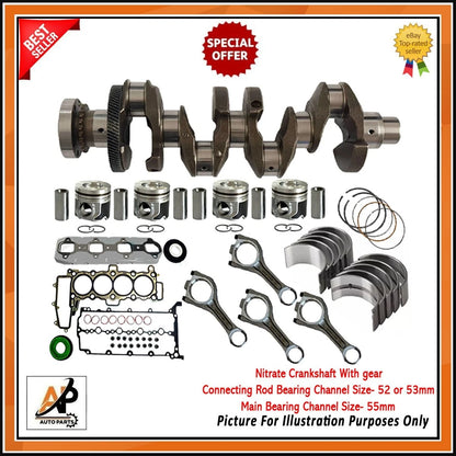 Crankshaft Alloy Steel Replacement with Engine Rebuild Kit for Jaguar (2015–2019)