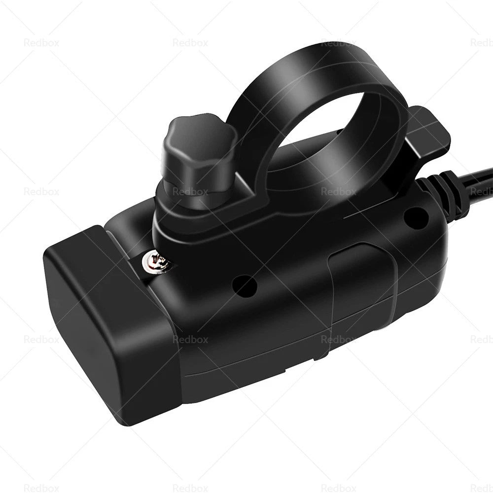 Dual USB Motorcycle Fast Charger Socket w/ LED Voltmeter Display