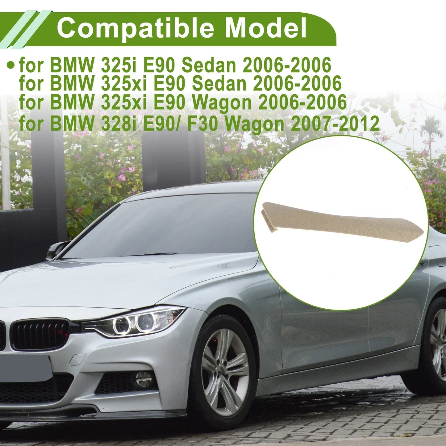 Door Panel Handle Pull Trim Cover for BMW 325i E90 Sedan (2006)
