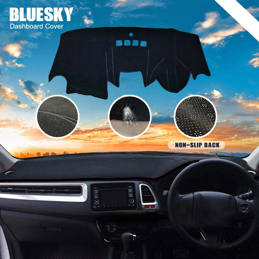 Black Dash Mat for Ford Fiesta 2009-2015 Dashboard Cover Non-slip