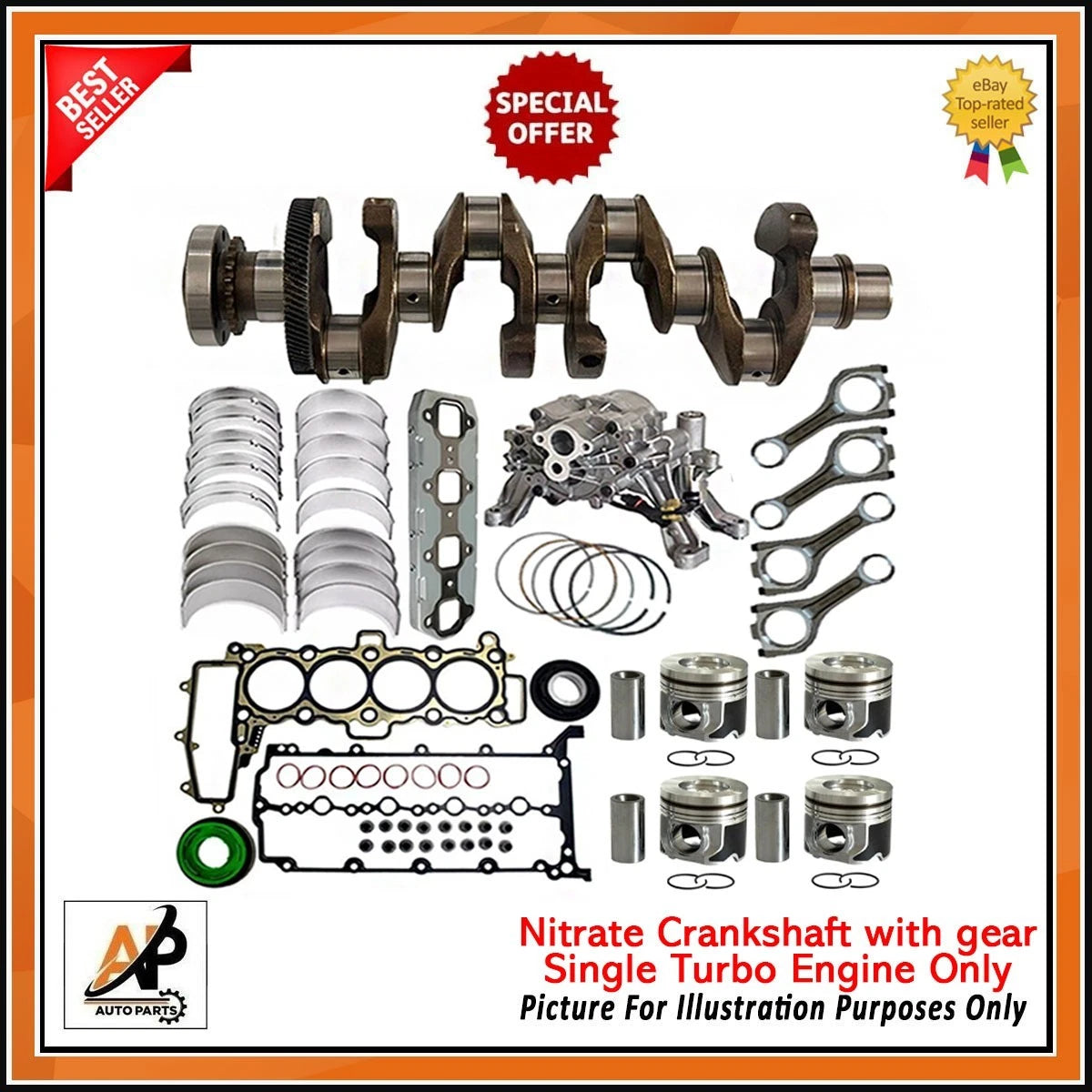 Crankshaft with Engine Rebuild Kit for Land Rover Discovery 2.0 (2005–2016)