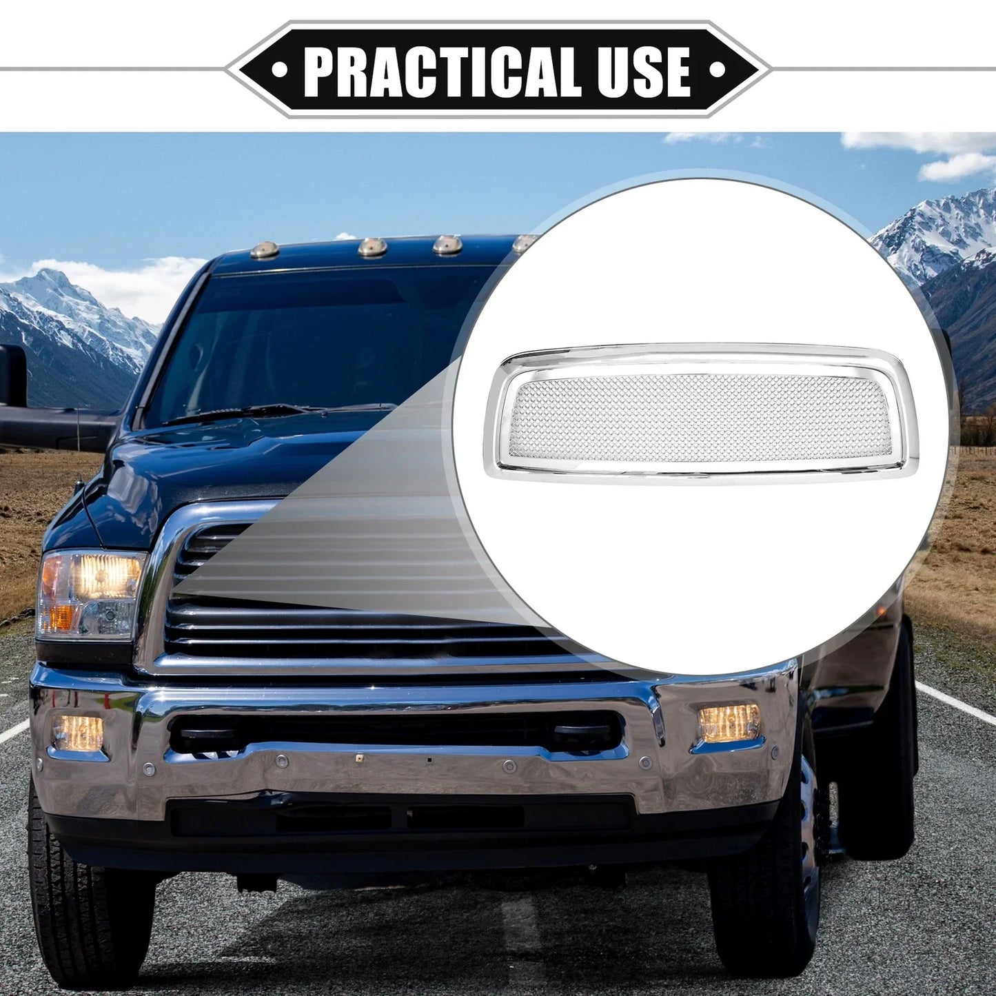 Front Grille Assembly for Dodge Ram 1500 Chrome Silver Tone (2009-2010)