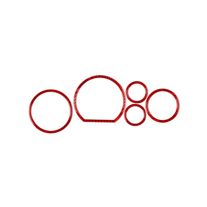 5x Red Carbon Fiber Speedometer Cover Trim for Toyota Tundra (2007-2013)