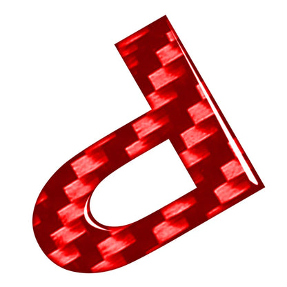 Red Carbon P Decals Stickers Emblem for Car Badge Alphabet Letter
