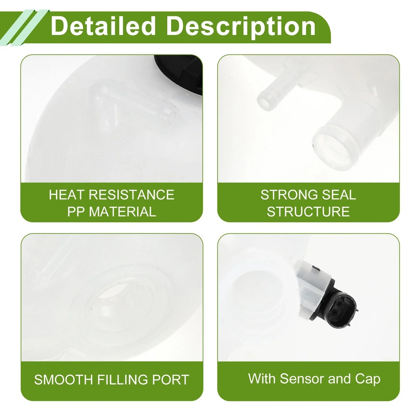 Coolant Expansion Overflow Tank with Cap for Mercedes-Benz Viano (2003-2014)