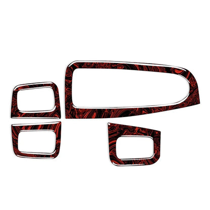 4x Fire Red Door Window Switch Panel Trim for Benz C-Class, GLC-Class (15-23)
