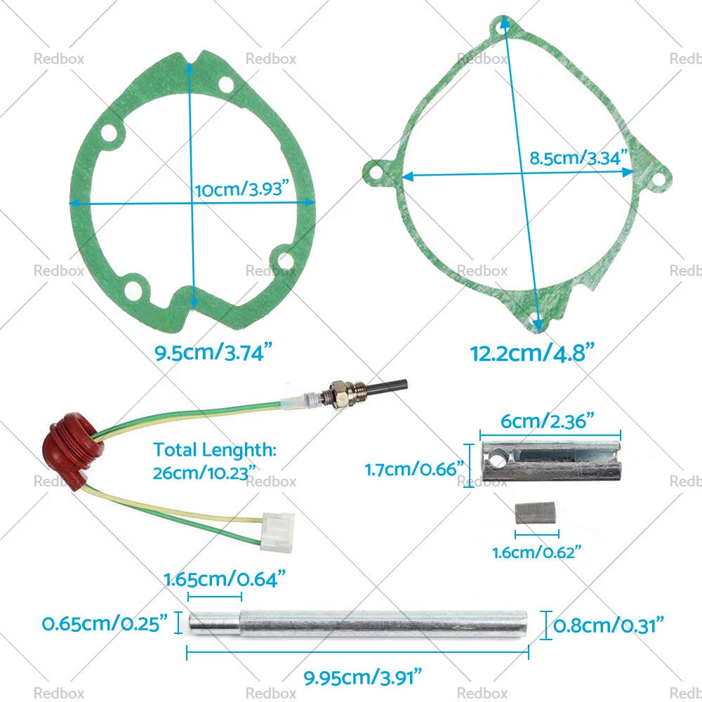 6Pcs Gasket & Ceramic Glow Plug Kit for Diesel Heater 5KW